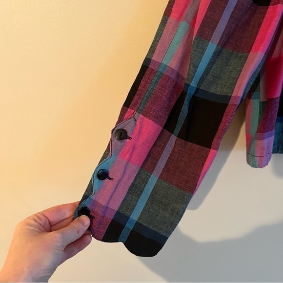 Vintage The Cotton Collection Matching Checkered Long Sleeve Blouse & Sk… - Picture 7 of 16